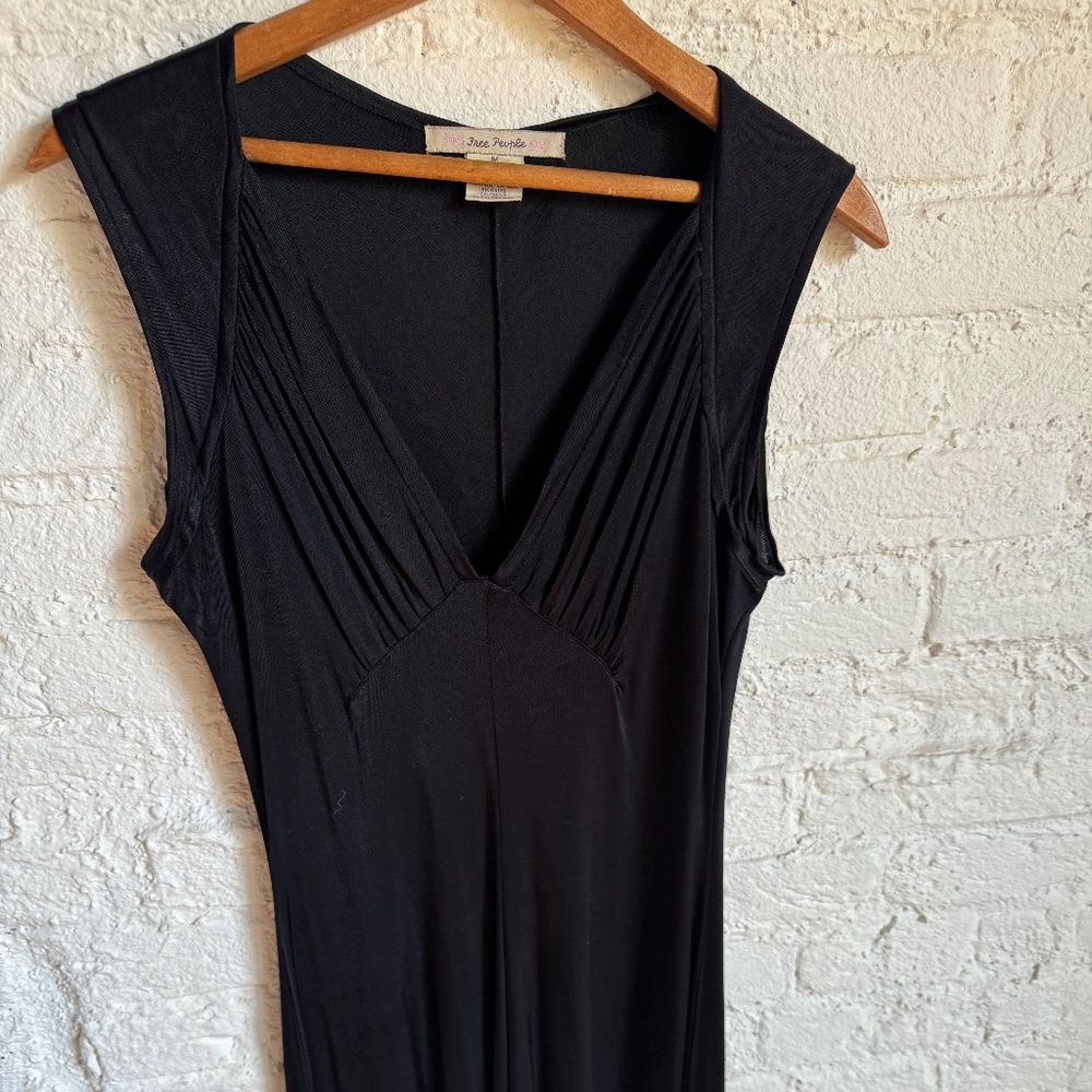 The Most Flattering Free People Sleeveless Black Fit and Flair Dress